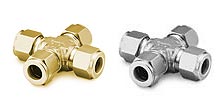  黄铜世伟洛克 联合四通接头10 mm